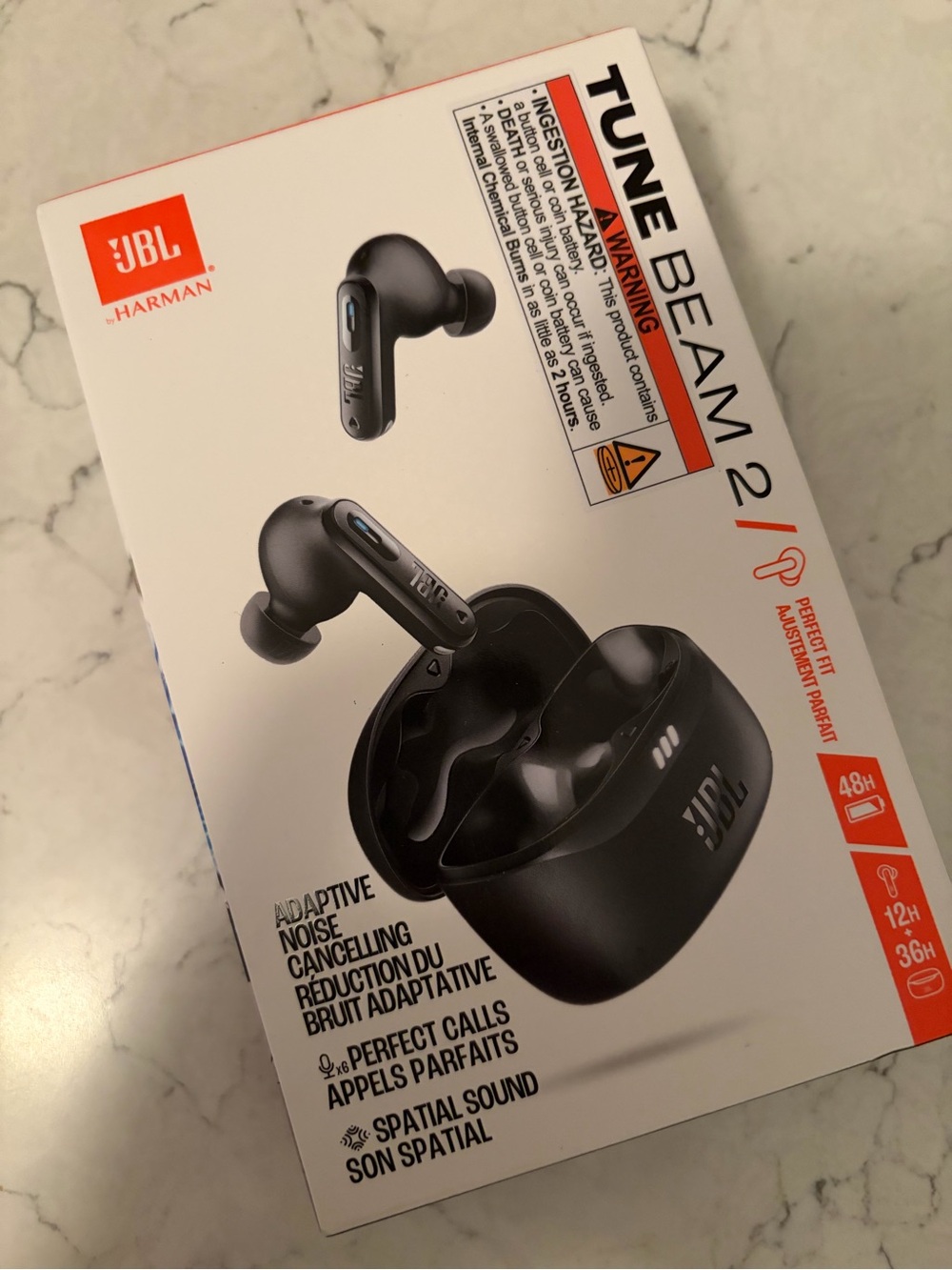 JBL Tune Beam 2 Earbuds in Matte Black